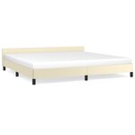 vidaXL Cadre de lit avec tête de lit Crème 200x200 cm Similicuir