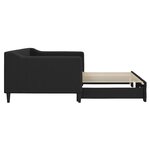 vidaXL Lit de jour avec lit gigogne noir 90x190 cm tissu