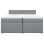 vidaXL Sommier à lattes de lit avec matelas Gris clair 200x200cm Tissu