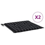 vidaXL Coussins de chaise de jardin lot de 2 motif à carreaux noir