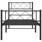 vidaXL Cadre de lit métal avec tête de lit/pied de lit noir 80x200 cm