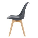 lot de 2 chaises siège de salle à manger scandinave cuisine plastique synthétique gris 03_0002770