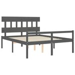 vidaXL Lit pour personne âgée sans matelas gris bois massif