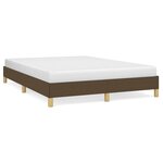 vidaXL Cadre de lit Marron foncé 140x190 cm Tissu