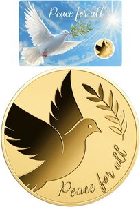 Pièce de monnaie en Or 1000 Francs g 0.031 (1/1000 oz) Millésime PEACE DOVE 1/1000