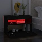 vidaXL Meubles TV avec lumières LED 2 Pièces Noir 60x35x40 cm
