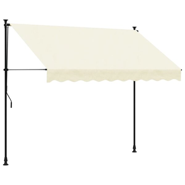 vidaXL Auvent rétractable crème 250x150 m tissu et acier