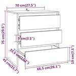 vidaXL Buffet Blanc 70x41x75 cm Bois d'ingénierie