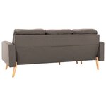 vidaXL Canapé à 3 places avec repose-pied Taupe Tissu