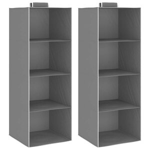 vidaXL Étagères suspendues de rangement 2 Pièces 4 niveaux Tissu