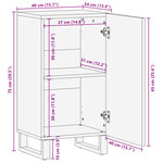 vidaXL Buffet 40x34x75 cm bois de manguier massif brut