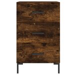 vidaXL Table de chevet chêne fumé 40x40x66 cm bois d'ingénierie