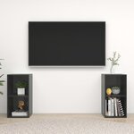 vidaXL Meubles TV 2 Pièces Gris brillant 72x35x36 5 cm Bois d'ingénierie