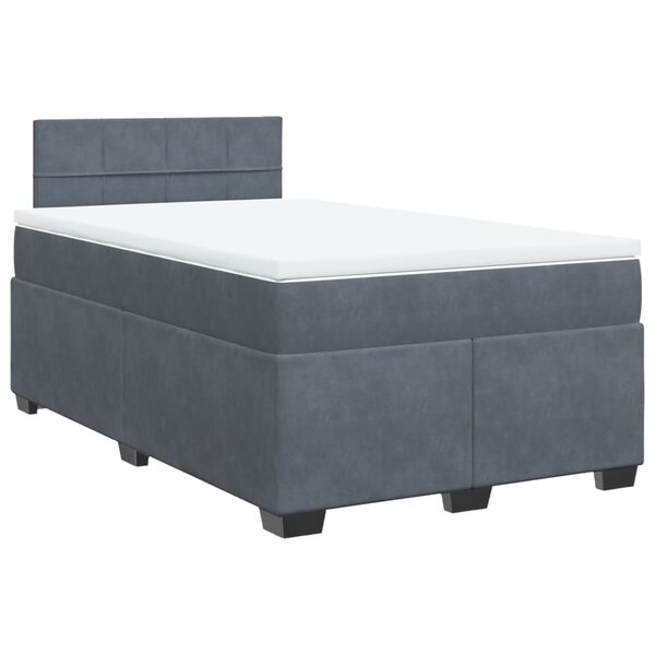 vidaXL Sommier à lattes de lit et matelas Gris foncé 120x200cm Velours