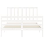 vidaXL Cadre de lit avec tête de lit blanc 140x190 cm bois massif