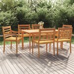 vidaXL Ensemble à manger de jardin 7 Pièces Bois de teck solide