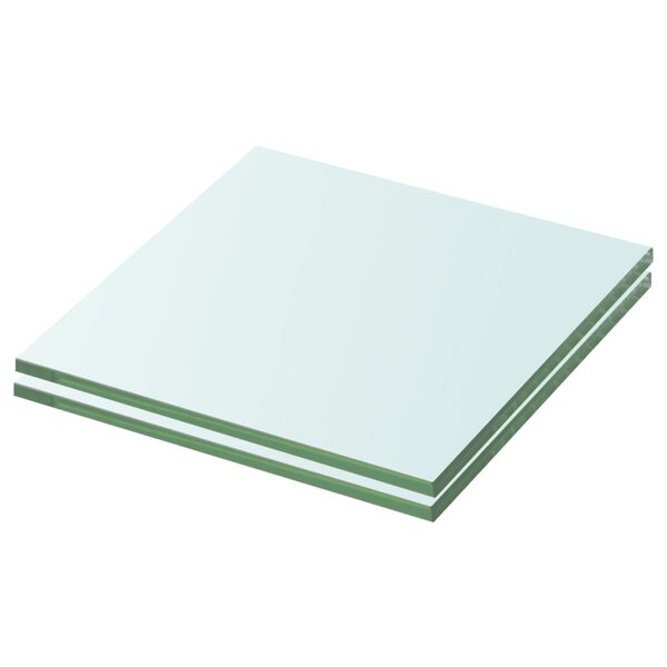 vidaXL Panneaux d'étagère 2 Pièces Verre Transparent 20 x 15 cm