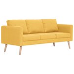vidaXL Canapé à 3 places Tissu Jaune
