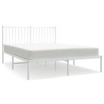 vidaXL Cadre de lit métal avec tête de lit blanc 140x200 cm