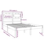 vidaXL Cadre de lit bois massif 150x200 cm très grand