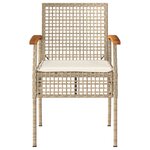 vidaXL Ensemble de bistro 3 Pièces coussins beige résine tressée acacia