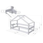 Lit cabane enfant LUCKY 90 x 190 beige