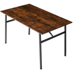 Tectake table de salle à manger industrielle swansea 120x75x76cm - bois foncé industriel