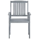 vidaXL Chaises de jardin avec coussins 6 Pièces Bois d'acacia massif Gris