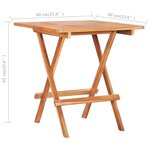 vidaXL Table de bistro pliable 60x60x65 cm Bois de teck solide