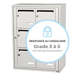 Bloc collectif leabox.com  2x3  grade 3  simple face  Intérieur  fixation murale   Blanc pur RAL 9010 finition brillante