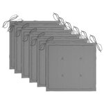 vidaXL Chaises de jardin avec coussins gris lot de 6 Bois teck massif