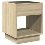 vidaXL Table de chevet avec LED infini chêne sonoma 40x40x50 cm