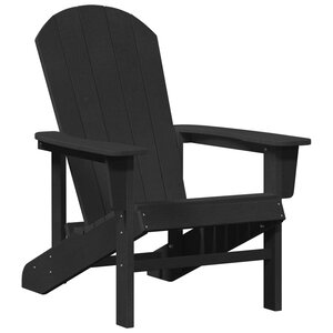 vidaXL Chaise Adirondack Noir 82 x 74 x 92 cm HDPE