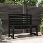 vidaXL Banc de jardin noir 109 cm bois massif de pin