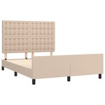 vidaXL Cadre de lit avec tête de lit Cappuccino 140x190 cm Similicuir