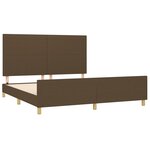 vidaXL Cadre de lit avec tête de lit Marron foncé 180x200 cm Tissu