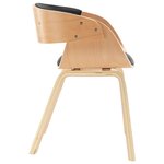 vidaXL Chaises à manger lot de 4 noir bois courbé et similicuir
