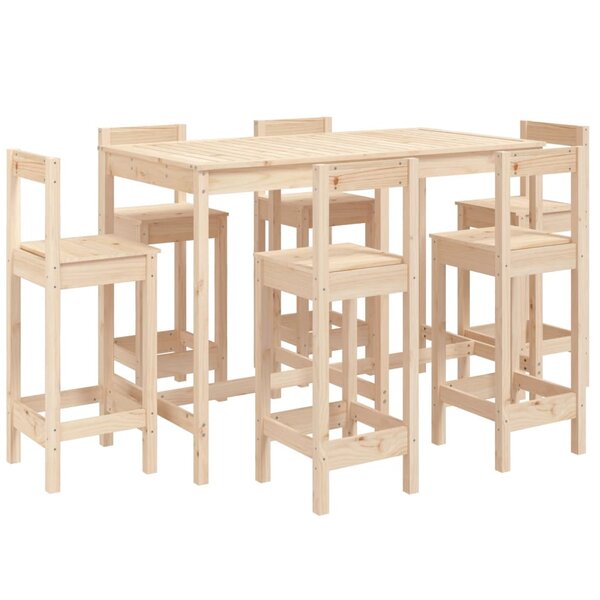 vidaXL Ensemble de bar de jardin 7 Pièces Bois de pin massif