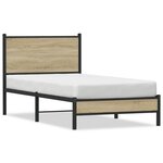 vidaXL Cadre de lit en métal sans matelas chêne sonoma 90x190 cm