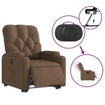 vidaXL Fauteuil inclinable électrique marron tissu