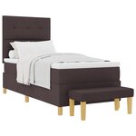 Lit Box Spring vidaXL avec Matelas & Banc Marron Foncé 90x200 cm Tissu