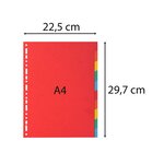 Intercalaires Carte 220g 10 Positions - A4 - Couleurs Assorties - X 25 - Exacompta