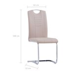 vidaXL Chaises à manger cantilever lot de 4 cappuccino similicuir