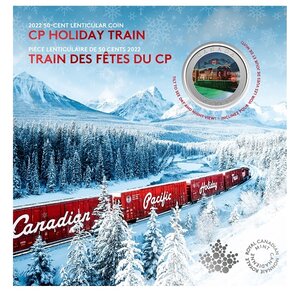 Pièce de monnaie 50 Cents Canada Train des fêtes du CP 2022 BU