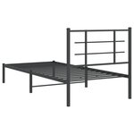 vidaXL Cadre de lit métal avec tête de lit noir 90x190 cm