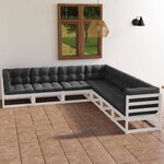 vidaXL Salon de jardin 7 Pièces avec coussins Bois de pin massif
