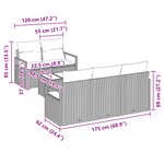 Ensemble de canapé de jardin 6 pièces avec coussins gris clair en rattan poly