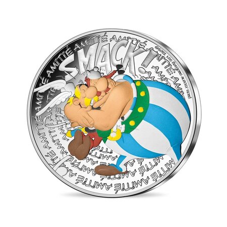 Astérix - les caractères bien frappés - l'amitié - monnaie de 50€ argent colorisée