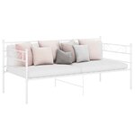 vidaXL Cadre de canapé-lit sans matelas blanc métal 90x200 cm