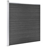 vidaXL Ensemble de panneau de clôture WPC 699x186 cm Noir